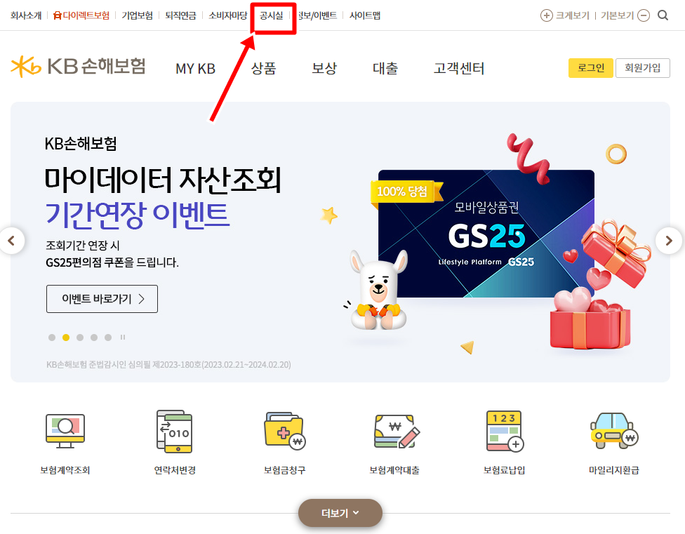 KB손해보험보험약관조회재발급방법