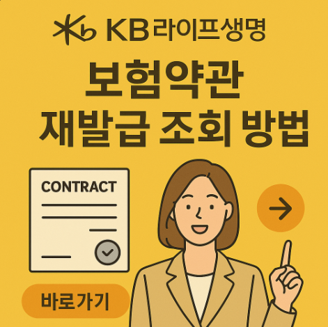 KB라이프생명보험약관다운로드재발급방법