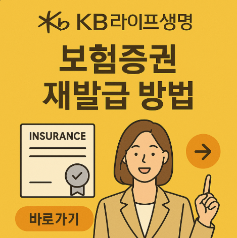 KB라이프생명보험증권재발급방법
